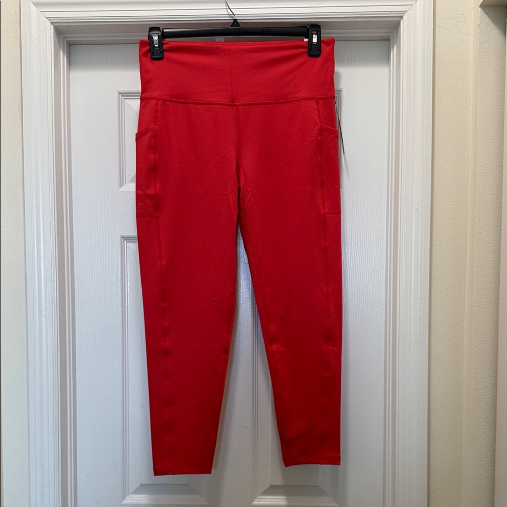 Ideology Red High-Waist Leggings with Side Pockets